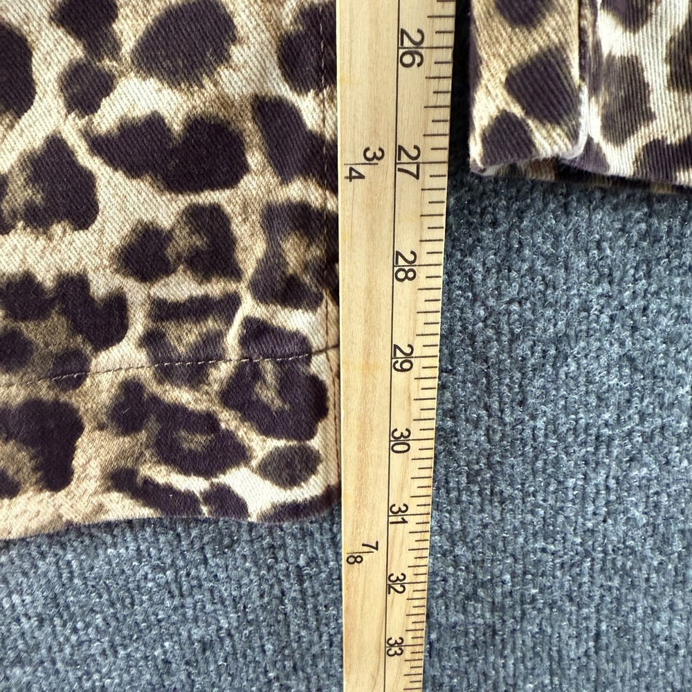 Aligne Jeans Womens 26 Brown Leopard Print High Rise Straight Y2K Festival Party - Picture 10 of 11